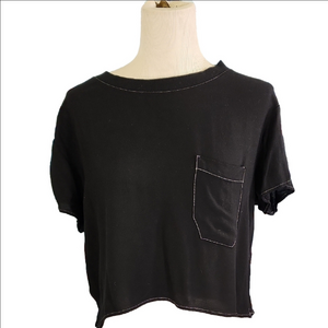 Assembly New York Black Crop Top with Pocket Size M